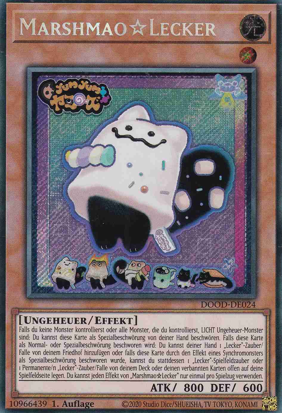 Marshmao☆Lecker DOOD-DE024 ist in Secret Rare Yu-Gi-Oh Karte aus Doom of Dimensions 1.Auflage
