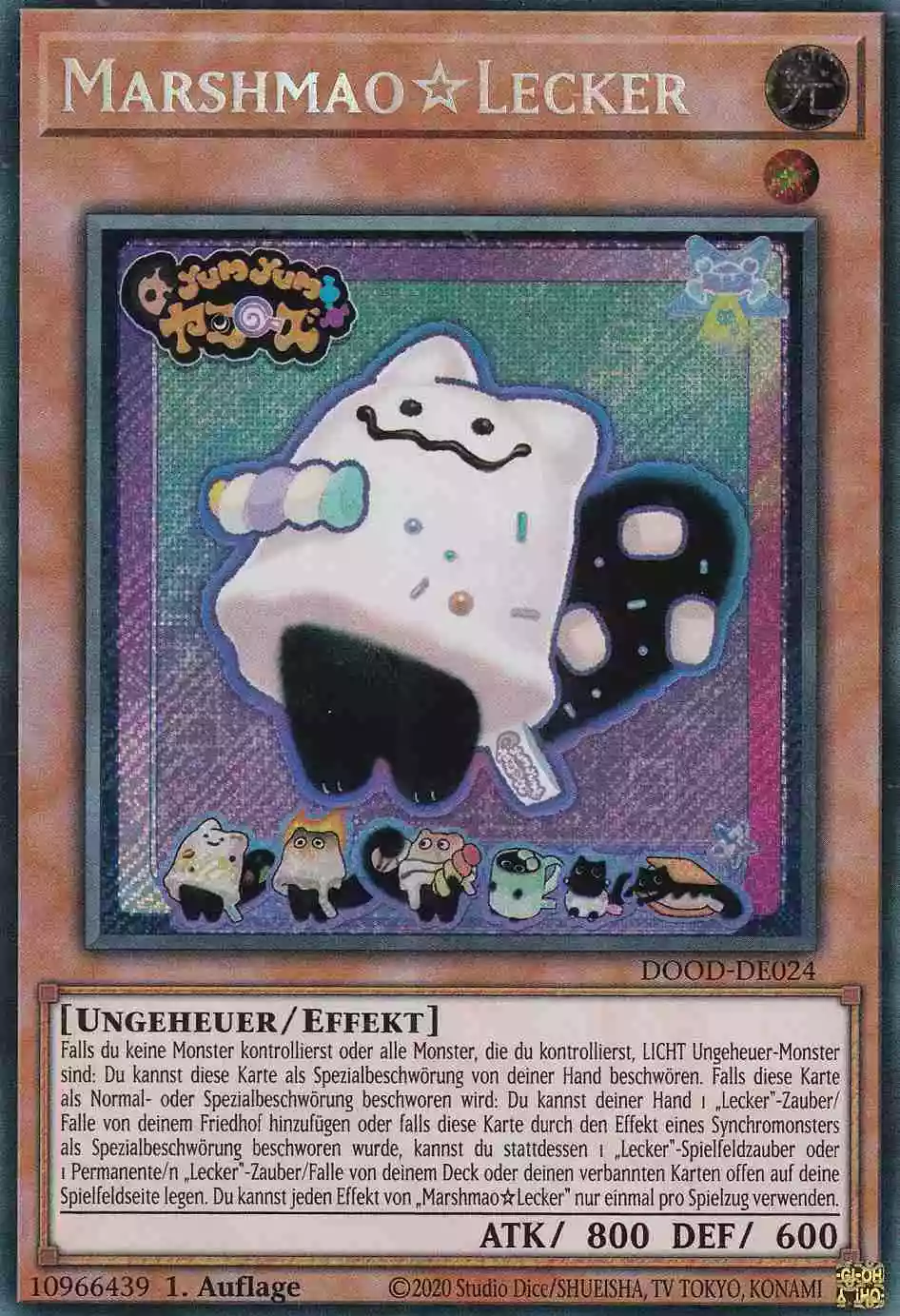 Marshmao☆Lecker Secret Rare DOOD-DE024 Yugioh Karte Marshmao☆Lecker DOOD-DE024 ist in Secret Rare Yu-Gi-Oh Karte aus Doom of Dimensions 1.Auflage