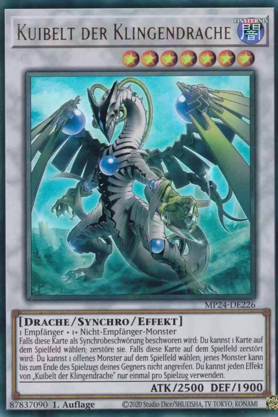 Kuibelt der Klingendrache MP24-DE226 ist in Ultra Rare Yu-Gi-Oh Karte aus 25th Anniversary Tin Dueling Mirrors 1.Auflage
