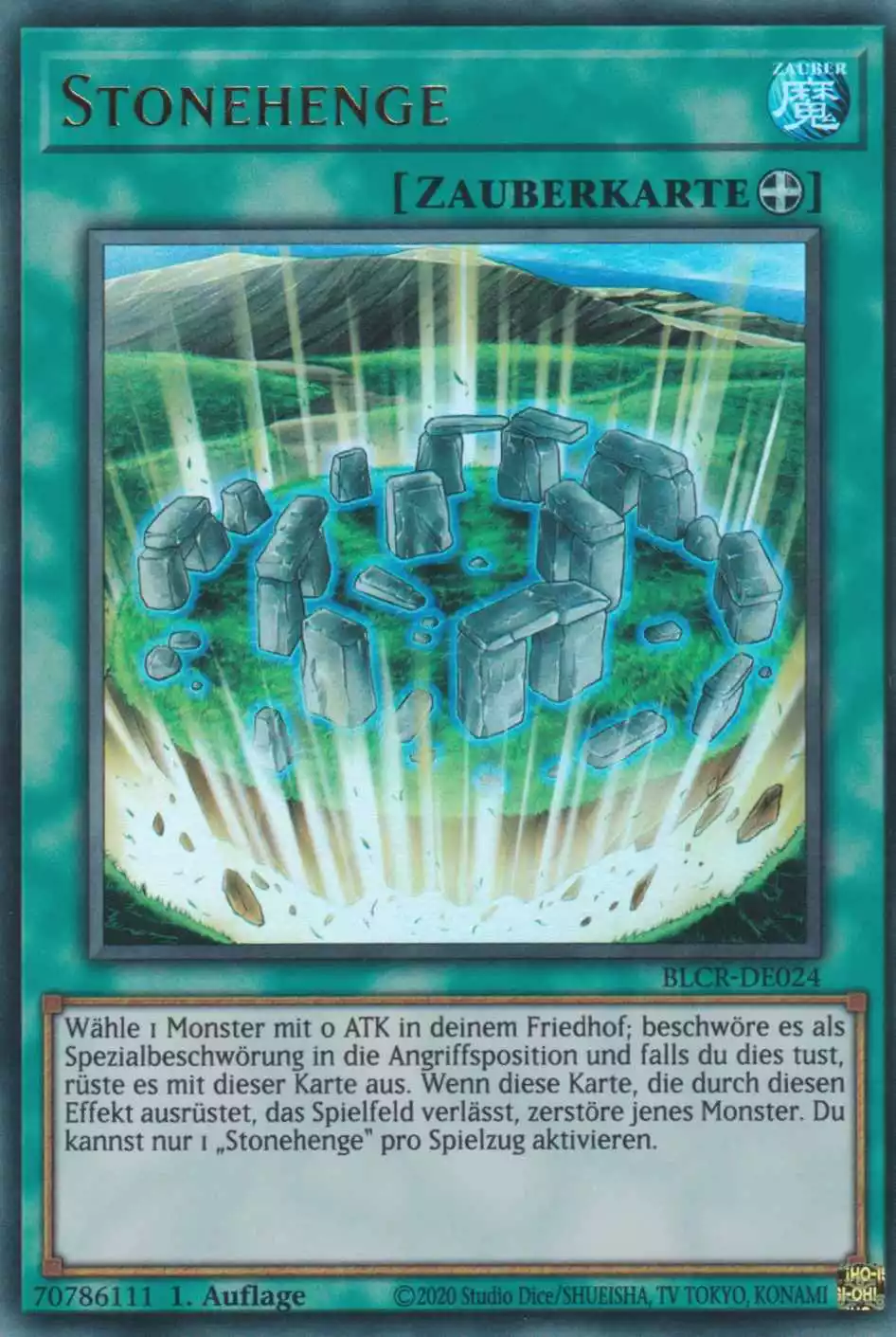 Stonehenge BLCR-DE024 ist in Ultra Rare Yu-Gi-Oh Karte aus Battles of Legend Crystal Revenge 1.Auflage