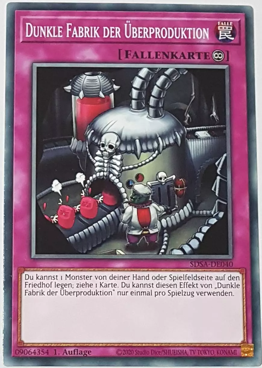 Dunkle Fabrik der Überproduktion SDSA-DE040 ist in Common Yu-Gi-Oh Karte aus Sacred Beasts 1.Auflage