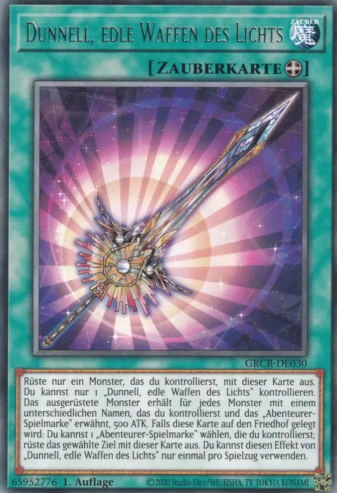 Dunnell, edle Waffen des Lichts GRCR-DE030 ist in Rare Yu-Gi-Oh Karte aus The Grand Creators 1.Auflage