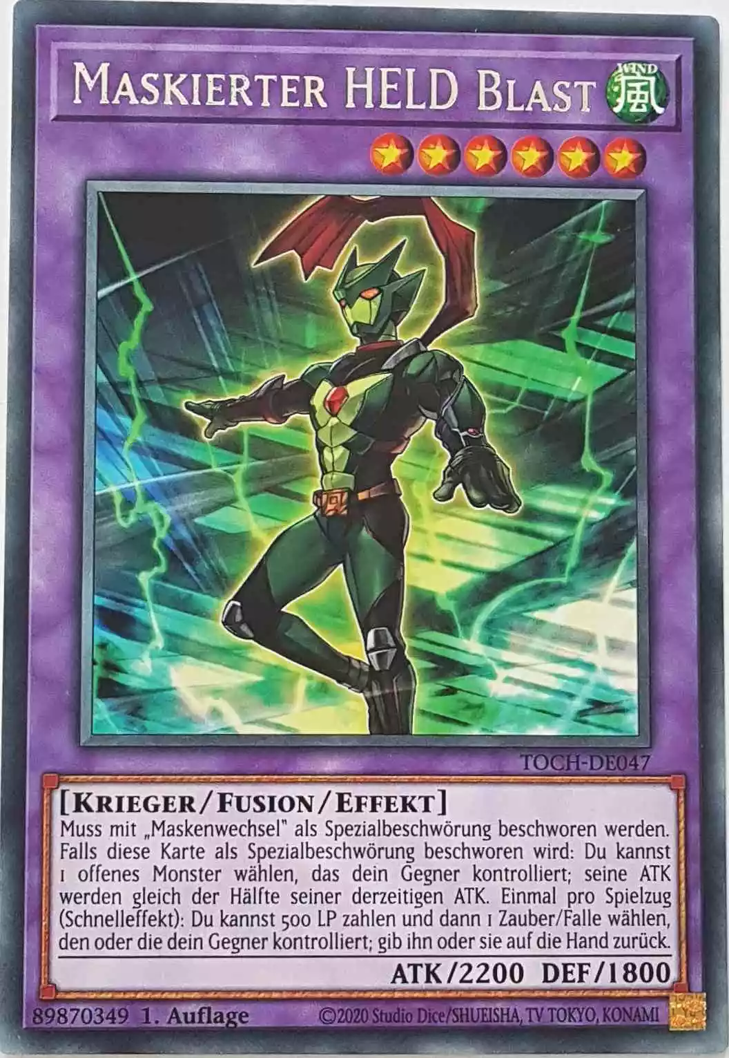 Maskierter HELD Blast TOCH-DE047 ist in Rare Yu-Gi-Oh Karte aus Toon Chaos 1.Auflage