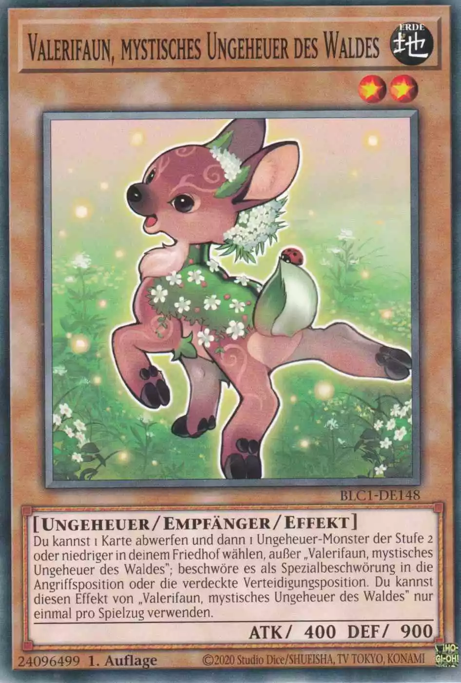 Valerifaun, mystisches Ungeheuer des Waldes BLC1-DE148 ist in Common Yu-Gi-Oh Karte aus Battles of Legend Chapter 1 1.Auflage