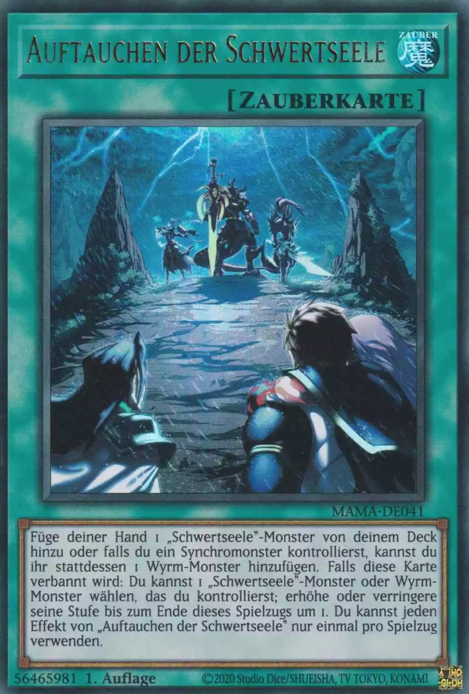 Auftauchen der Schwertseele MAMA-DE041 ist in Ultra Rare Yu-Gi-Oh Karte aus Magnificent Mavens 1.Auflage