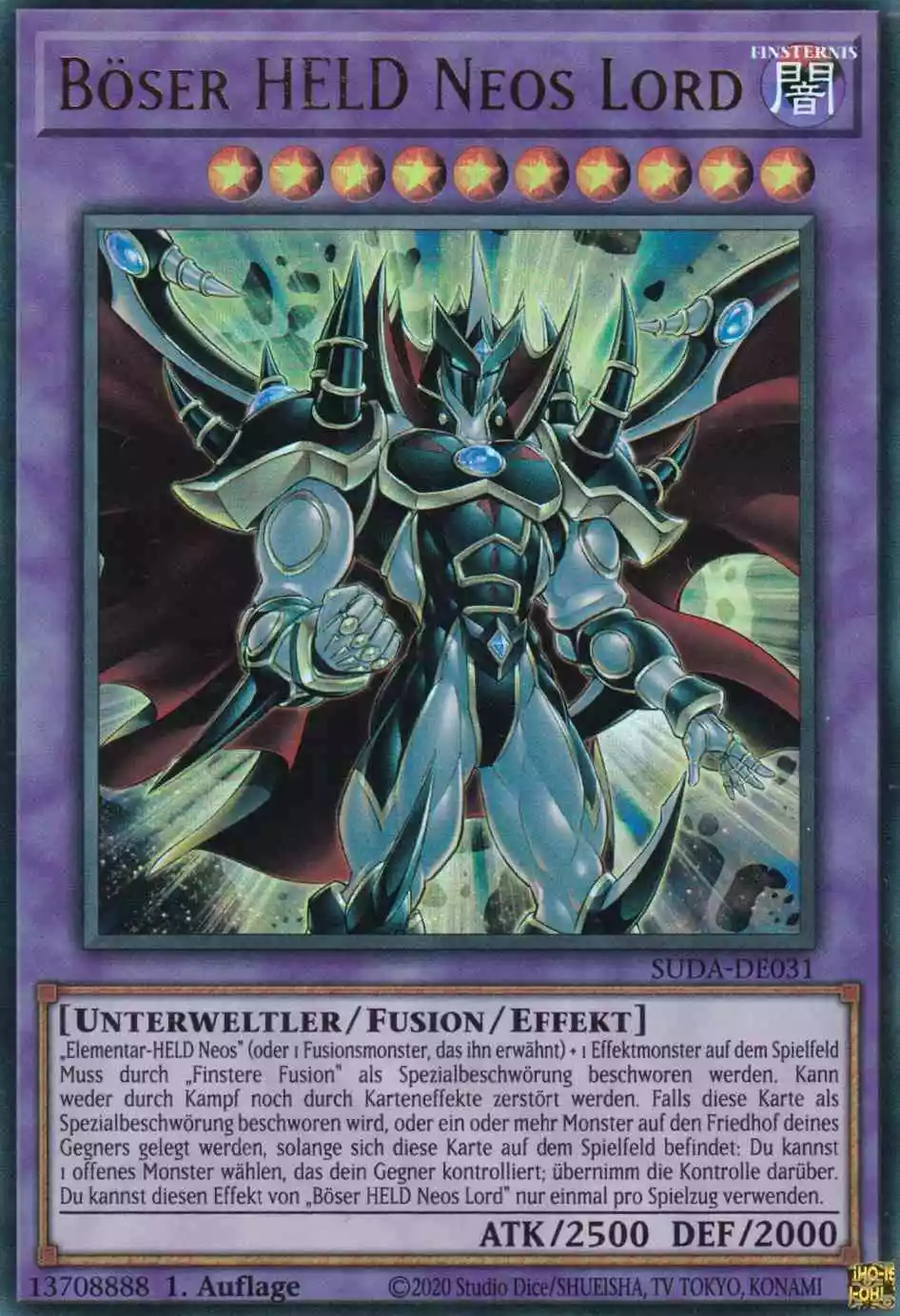 Böser HELD Neos Lord SUDA-DE031 ist in Ultra Rare Yu-Gi-Oh Karte aus Supreme Darkness 1.Auflage