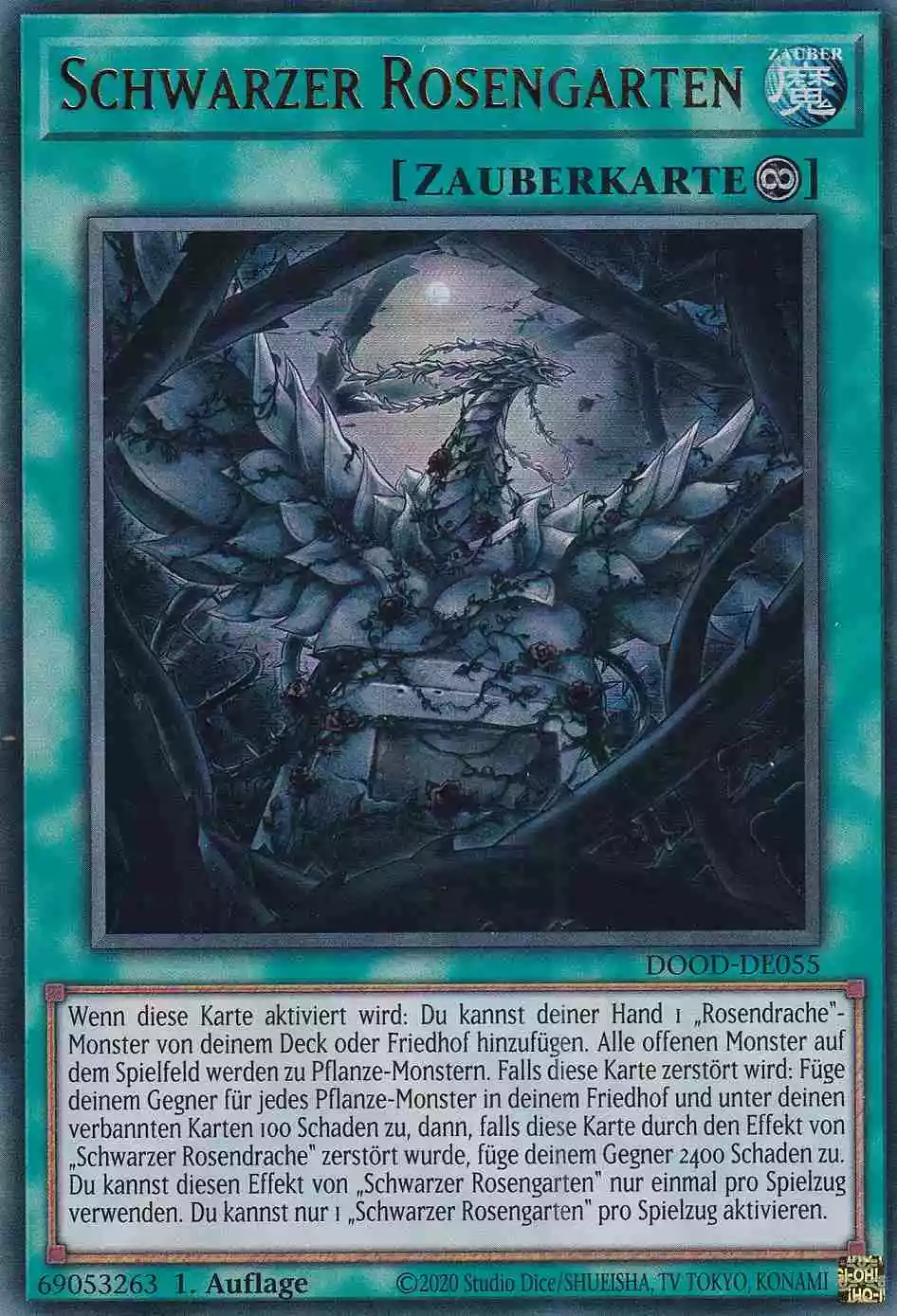 Schwarzer Rosengarten Ultra Rare DOOD-DE055 Yugioh Karte Schwarzer Rosengarten DOOD-DE055 ist in Ultra Rare Yu-Gi-Oh Karte aus Doom of Dimensions 1.Auflage