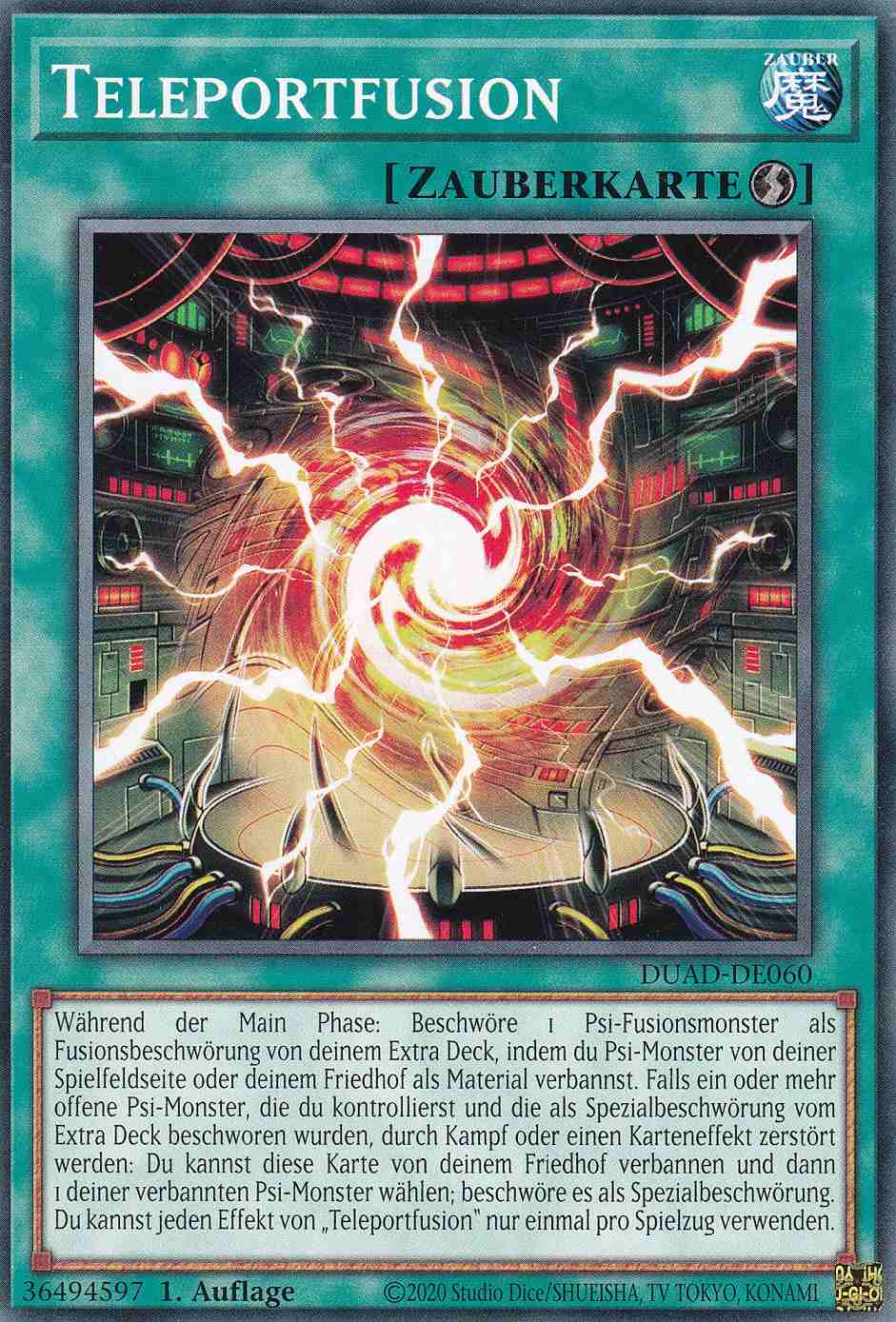 Teleportfusion DUAD-DE060 ist in Common Yu-Gi-Oh Karte aus Duelist’s Advance 1.Auflage