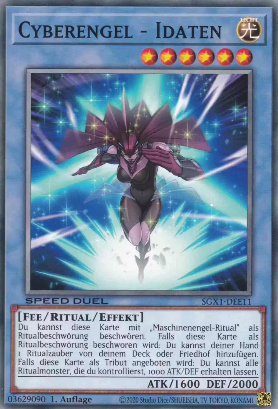 Cyberengel - Idaten SGX1-DEE11 ist in Common Yu-Gi-Oh Karte aus Speed Duel GX Duel Academy Box 1.Auflage