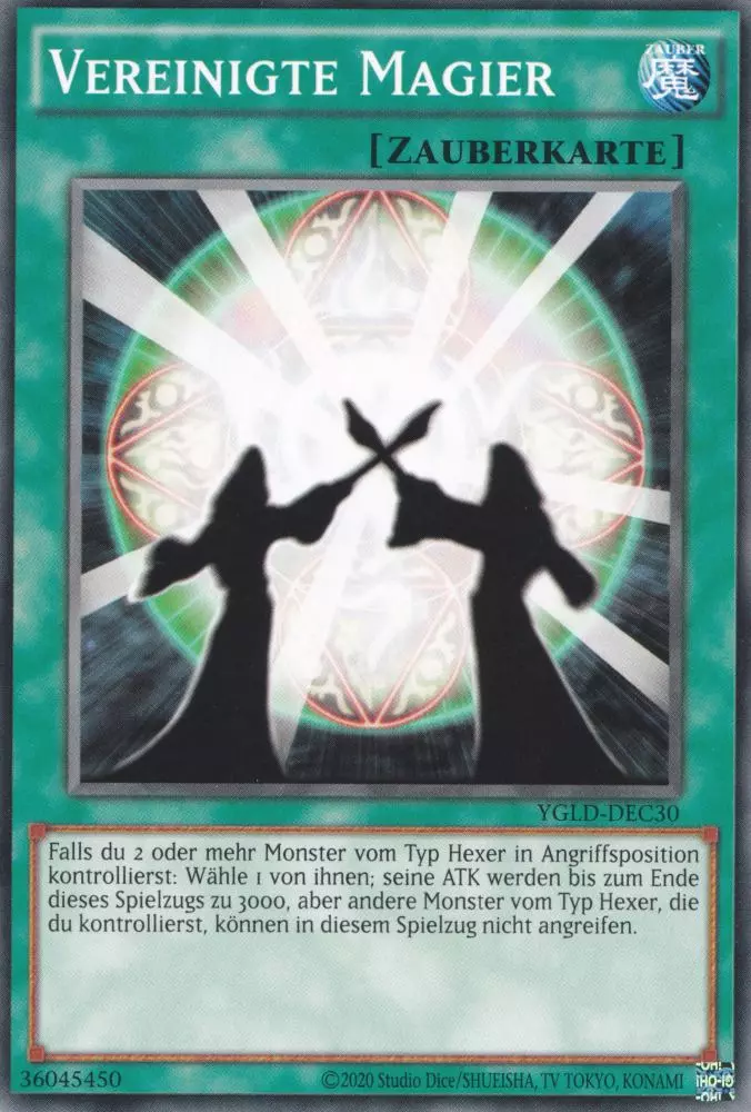 Vereinigte Magier YGLD-DEC30 ist in Common Yu-Gi-Oh Karte aus Yugis Legendary Decks - King of Games unlimitiert