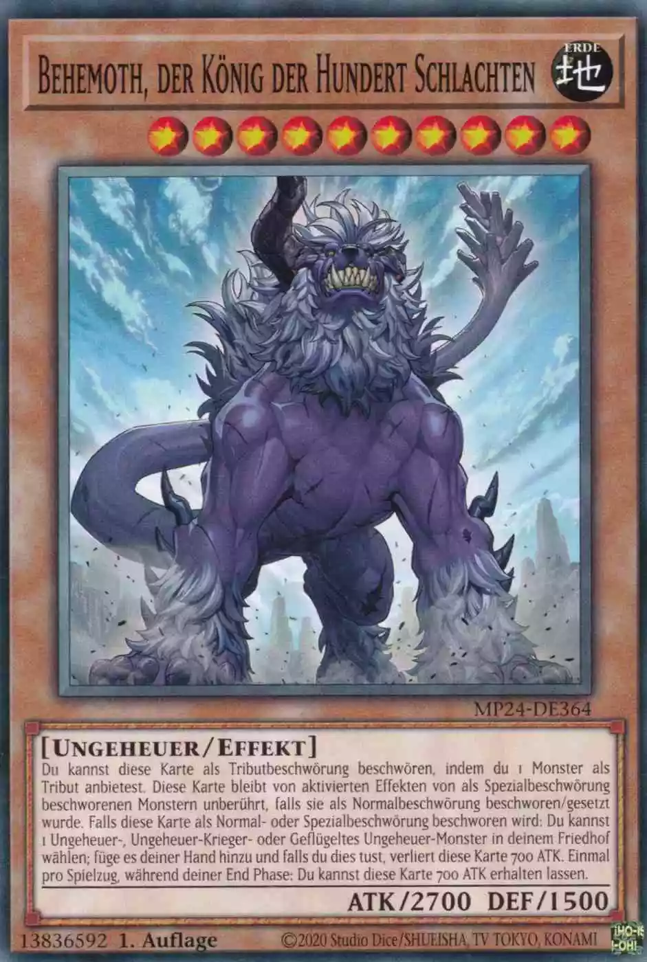 Behemoth, der König der Hundert Schlachten MP24-DE364 ist in Common Yu-Gi-Oh Karte aus 25th Anniversary Tin Dueling Mirrors 1.Auflage