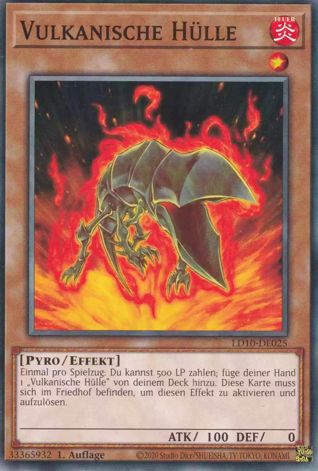 Vulkanische Hülle LD10-DE025 ist in Common Yu-Gi-Oh Karte aus Legendary Duelists Soulburning Volcano 1.Auflage