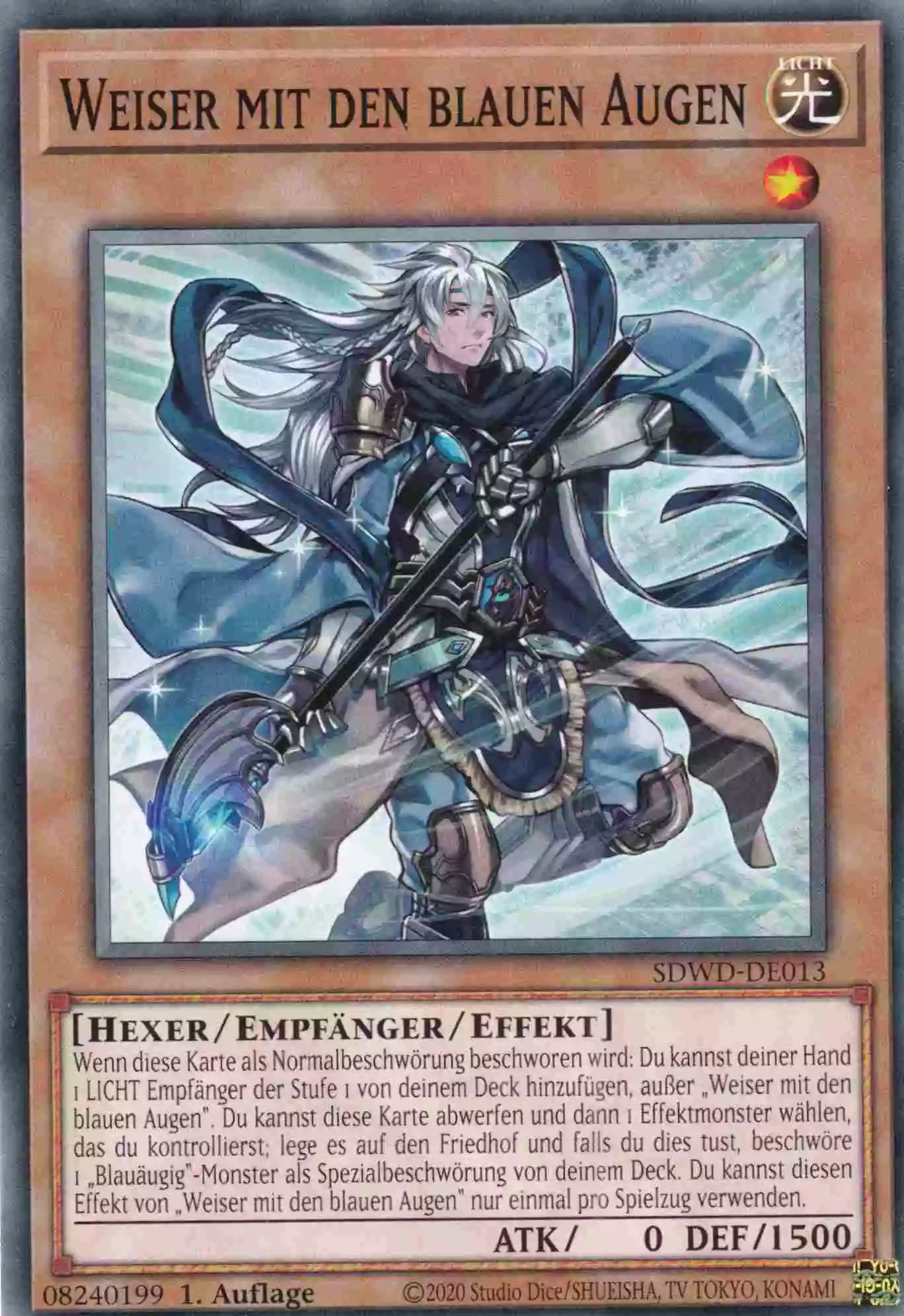 Weiser mit den blauen Augen SDWD-DE013 ist in Common Yu-Gi-Oh Karte aus Blue-Eyes White Destiny 1.Auflage