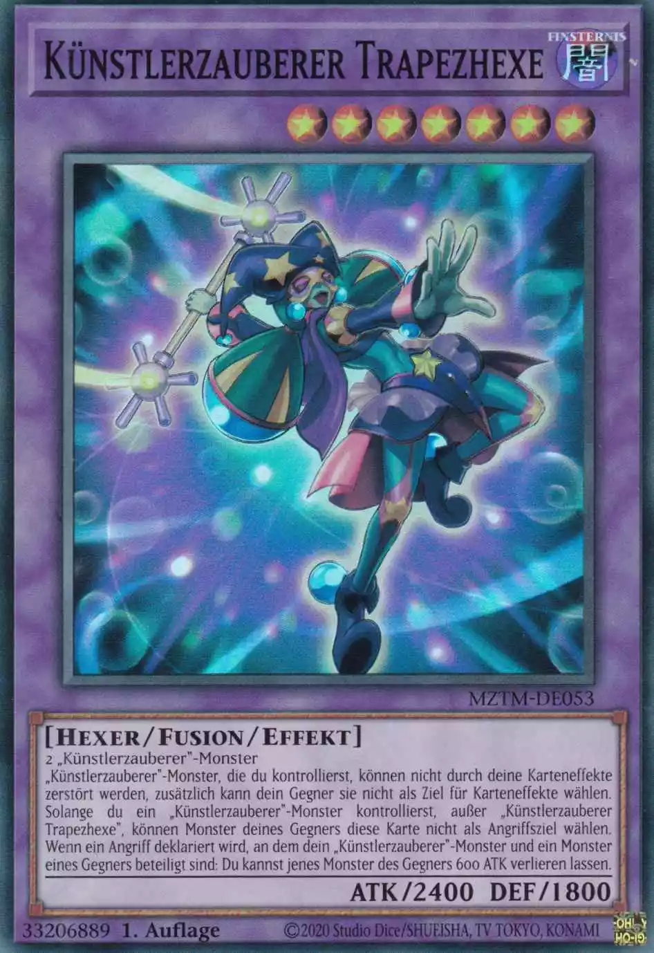Künstlerzauberer Trapezhexe MZTM-DE053 ist in Super Rare Yu-Gi-Oh Karte aus Maze of the Master 1.Auflage