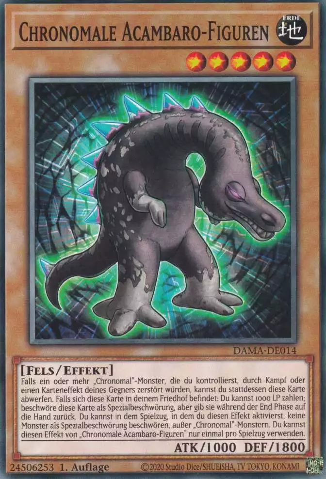 Chronomale Acambaro-Figuren DAMA-DE014 ist in Common Yu-Gi-Oh Karte aus Dawn of Majesty 1.Auflage