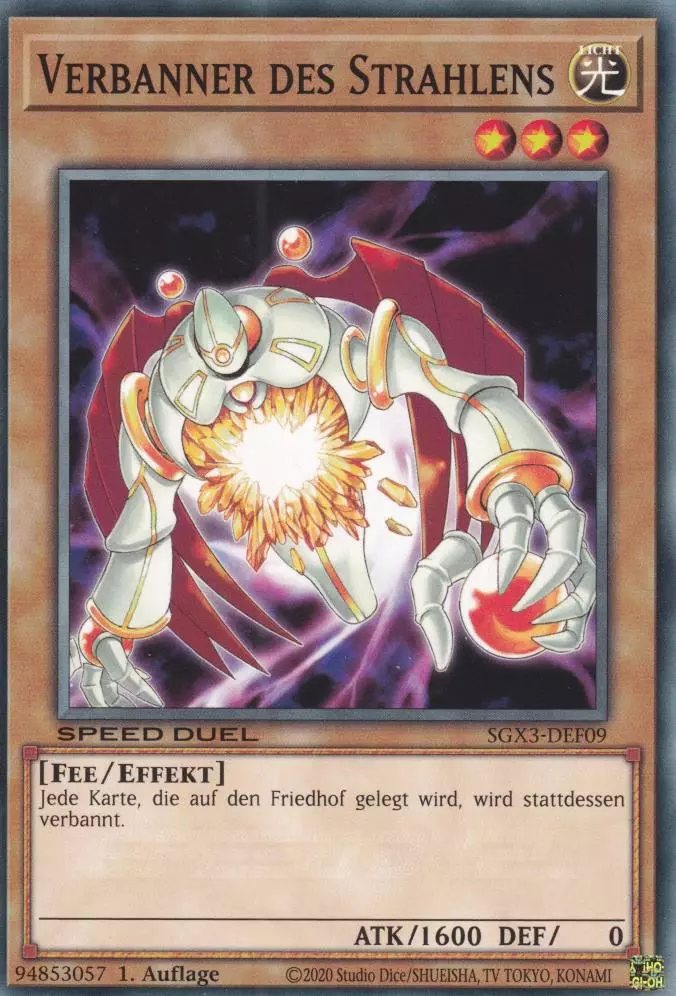 Verbanner des Strahlens SGX3-DEF09 ist in Common Yu-Gi-Oh Karte aus Speed Duel GX: Duelists of Shadows 1.Auflage