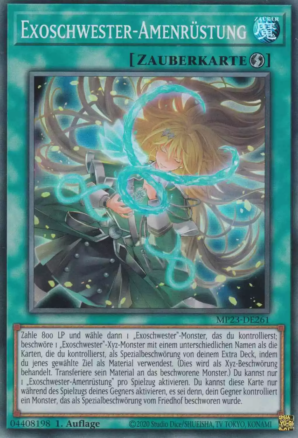 Exoschwester-Amenrüstung MP23-DE261 ist in Super Rare Yu-Gi-Oh Karte aus 25th Anniversary Tin Dueling Heroes 1.Auflage
