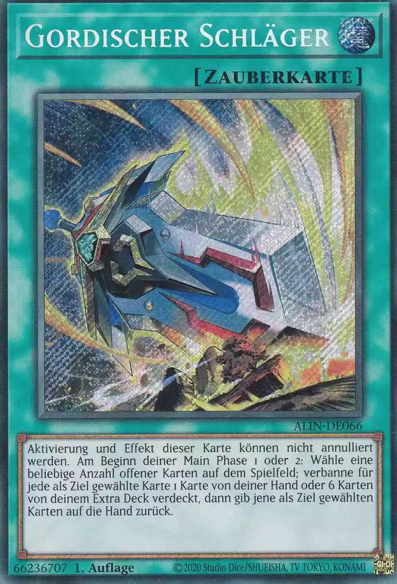 Gordischer Schläger ALIN-DE066 ist in Secret Rare Yu-Gi-Oh Karte aus Alliance Insight 1.Auflage