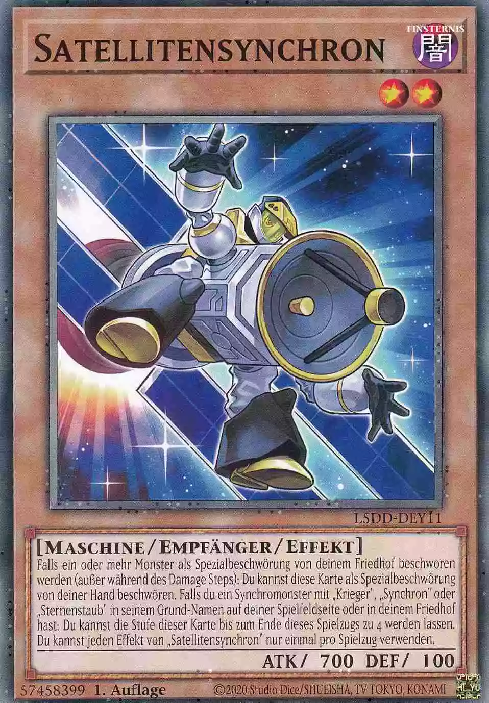 Satellitensynchron L5DD-DEY11 ist in Common Yu-Gi-Oh Karte aus Legendary 5D’s Decks 1.Auflage