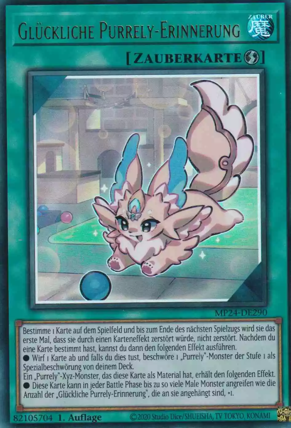 Glückliche Purrely-Erinnerung Ultra Rare MP24-DE290 Yugioh Karte Glückliche Purrely-Erinnerung MP24-DE290 ist in Ultra Rare Yu-Gi-Oh Karte aus 25th Anniversary Tin Dueling Mirrors 1.Auflage