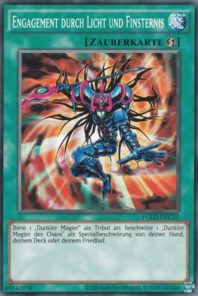 Engagement durch Licht und Finsternis YGLD-DEC31 ist in Common Yu-Gi-Oh Karte aus Yugis Legendary Decks - King of Games unlimitiert