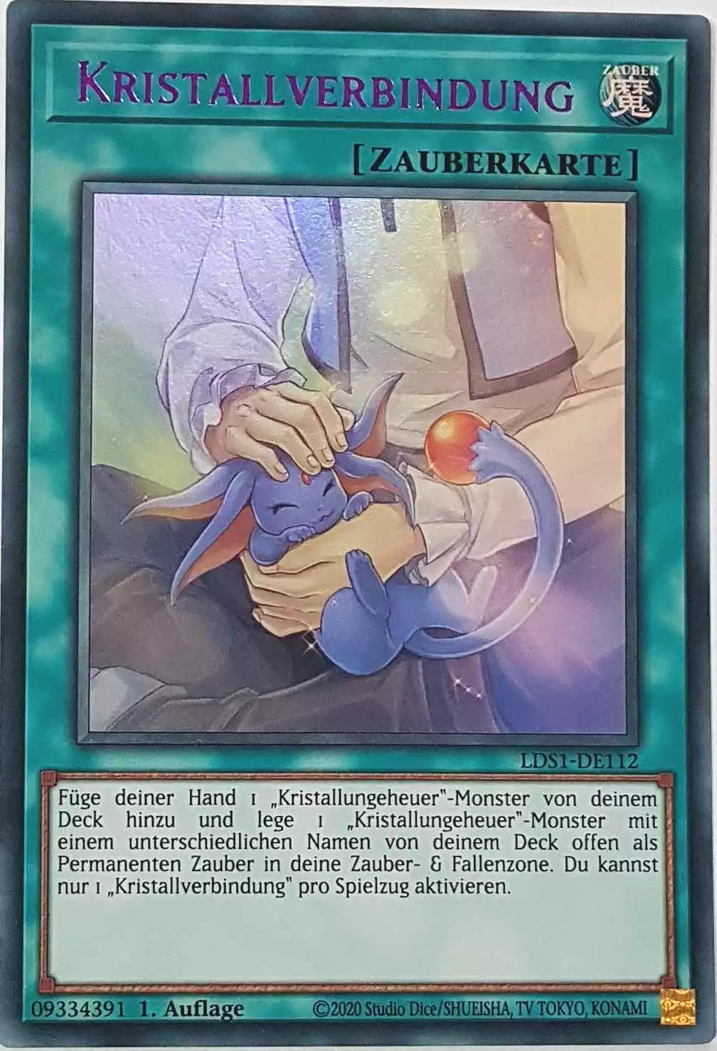 Kristallverbindung (lila) LDS1-DE112 ist in Colorful Ultra Rare Yu-Gi-Oh Karte aus Legendary Duelists: Season 1 1.Auflage
