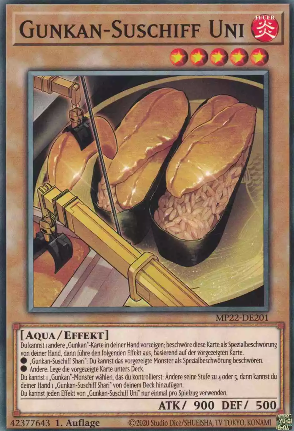 Gunkan-Suschiff Uni MP22-DE201 ist in Common Yu-Gi-Oh Karte aus Tin of the Pharaoh’s Gods 1.Auflage