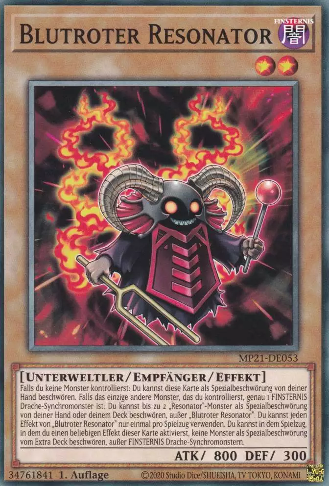 Blutroter Resonator MP21-DE053 ist in Common Yu-Gi-Oh Karte aus Tin of Ancient Battles 1.Auflage