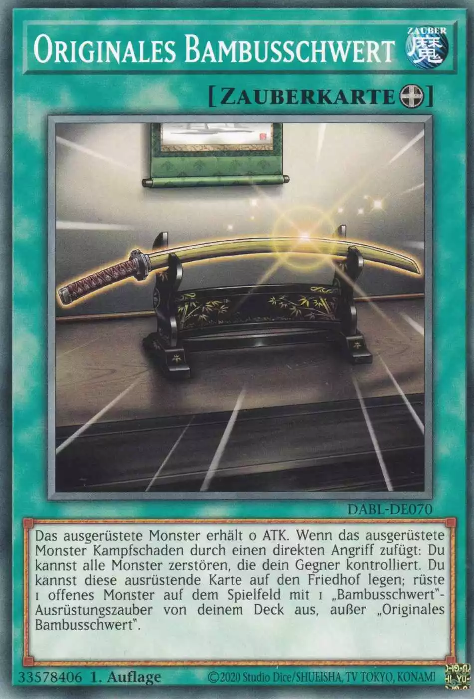 Originales Bambusschwert DABL-DE070 ist in Common Yu-Gi-Oh Karte aus Darkwing Blast 1.Auflage