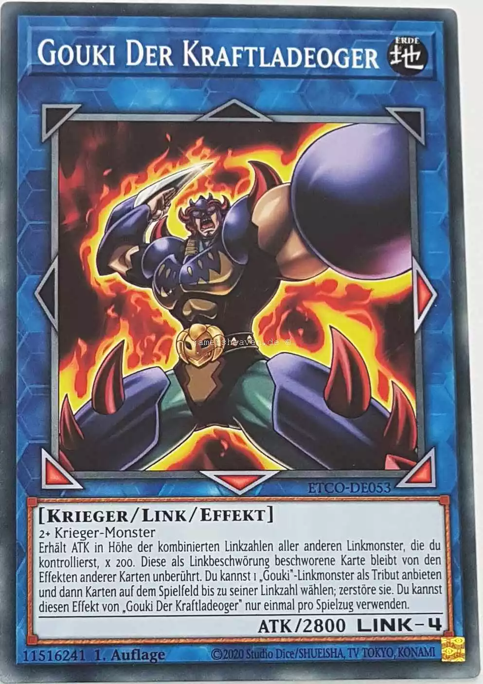 Gouki Der Kraftladeoger ETCO-DE053 ist in Common Yu-Gi-Oh Karte aus Eternity Code 1.Auflage