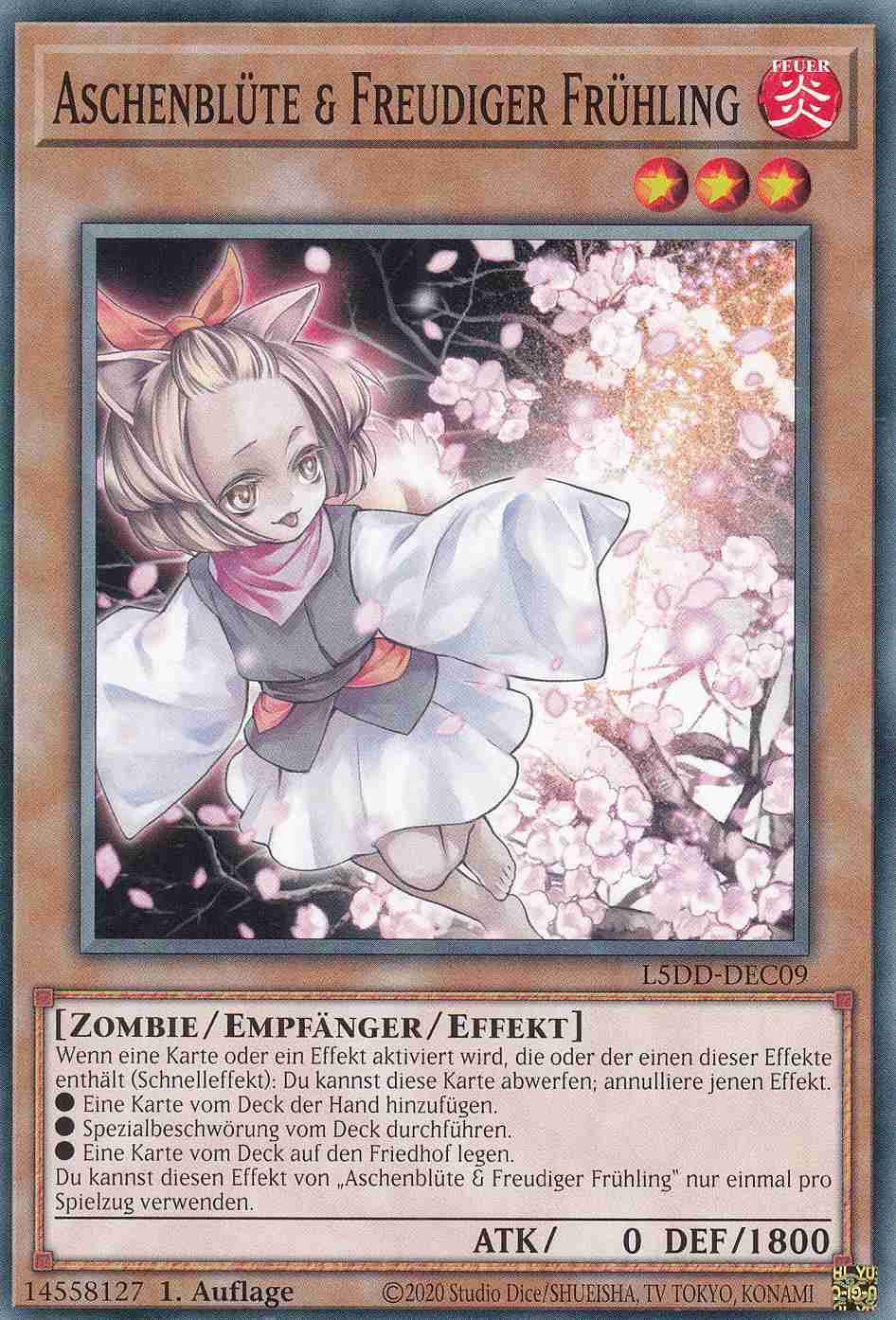 Aschenblüte & Freudiger Frühling L5DD-DEC09 ist in Common Yu-Gi-Oh Karte aus Legendary 5D’s Decks 1.Auflage