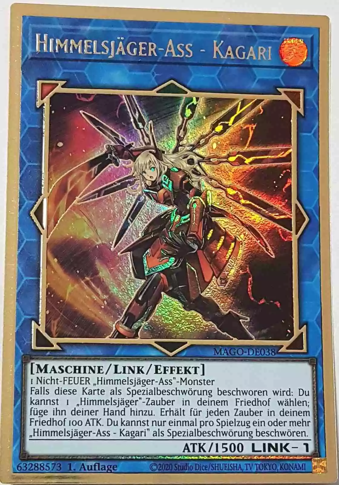 Himmelsjäger-Ass - Kagari MAGO-DE038 ist in Premium Gold Rare Yu-Gi-Oh Karte aus Maximum Gold 1. Auflage