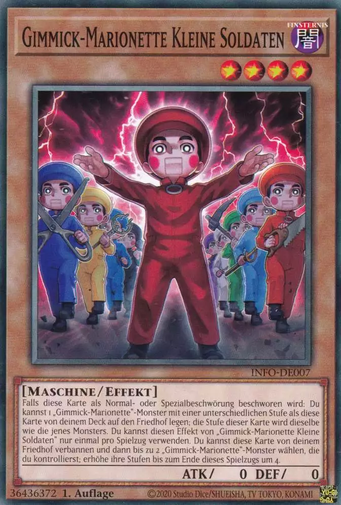 Gimmick-Marionette Kleine Soldaten INFO-DE007 ist in Common Yu-Gi-Oh Karte aus The Infinite Forbidden 1.Auflage