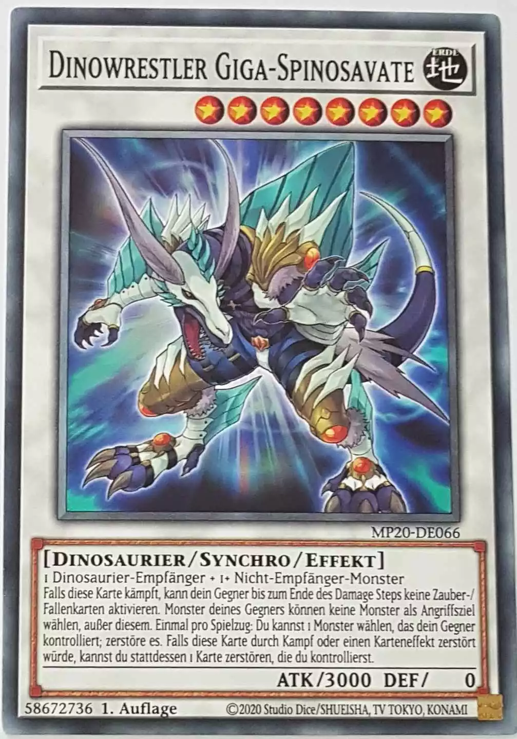 Dinowrestler Giga-Spinosavate MP20-DE066 ist in Common Yu-Gi-Oh Karte aus 2020 Tin of Lost Memories 1.Auflage