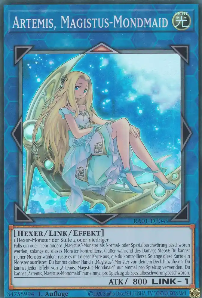 ra01-de049-s-artemis-magistus-mondmaid-super-rare-25th-anniversary-rarity-collection Artemis, Magistus-Mondmaid RA01-DE049 ist in Super Rare Yu-Gi-Oh Karte aus 25th Anniversary Rarity Collection 1.Auflage