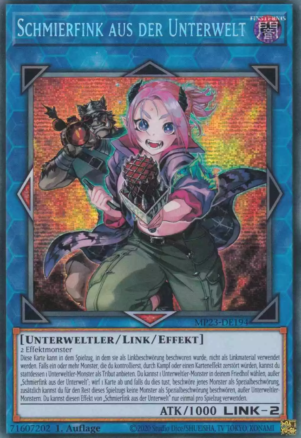 Schmierfink aus der Unterwelt MP23-DE194 ist in Prismatic Secret Rare Yu-Gi-Oh Karte aus 25th Anniversary Tin Dueling Heroes 1.Auflage