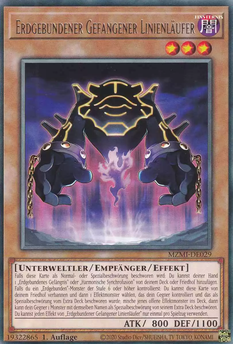 Erdgebundener Gefangener Linienläufer MZMI-DE029 ist in Rare Yu-Gi-Oh Karte aus Maze of Millennia 1.Auflage