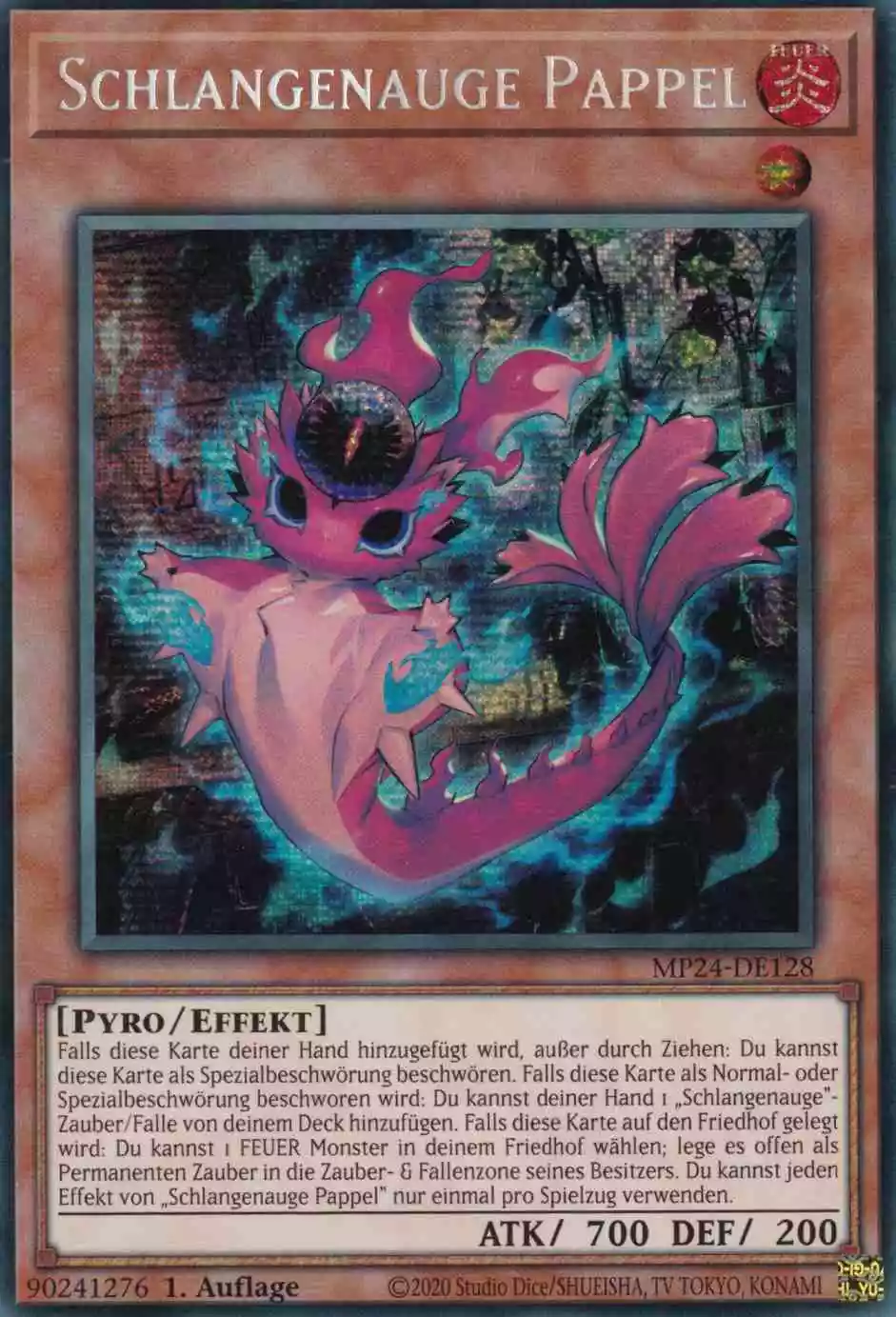 Schlangenauge Pappel MP24-DE128 ist in Prismatic Secret Rare Yu-Gi-Oh Karte aus 25th Anniversary Tin Dueling Mirrors 1.Auflage