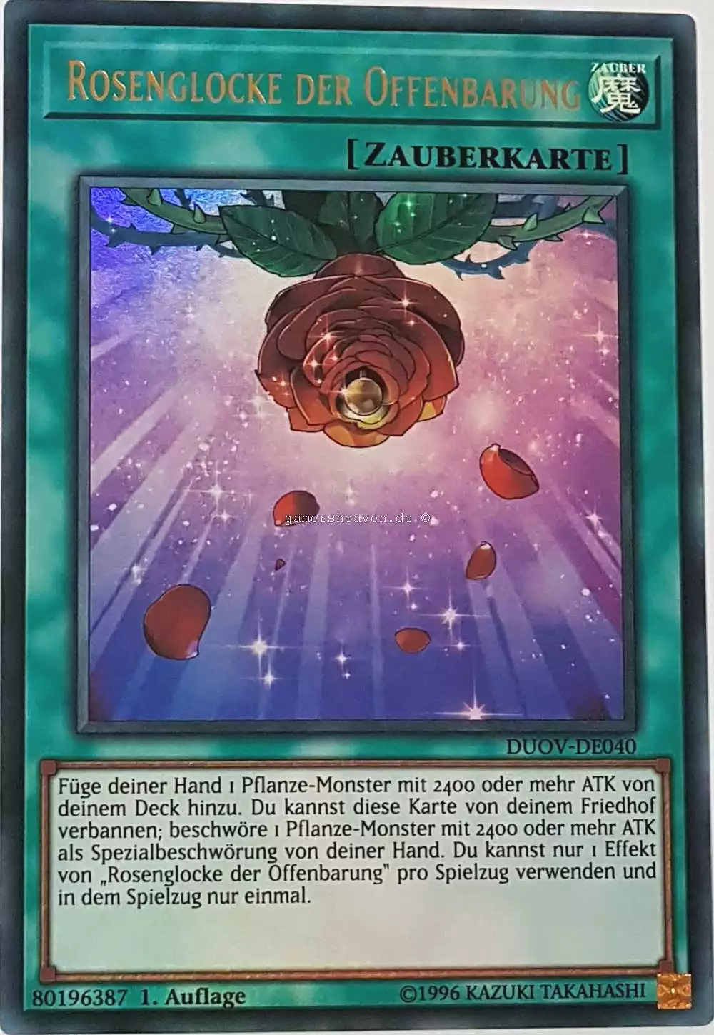 Rosenglocke der Offenbarung DUOV-DE040 ist in Ultra Rare Yu-Gi-Oh Karte aus Duel Overload 1.Auflage