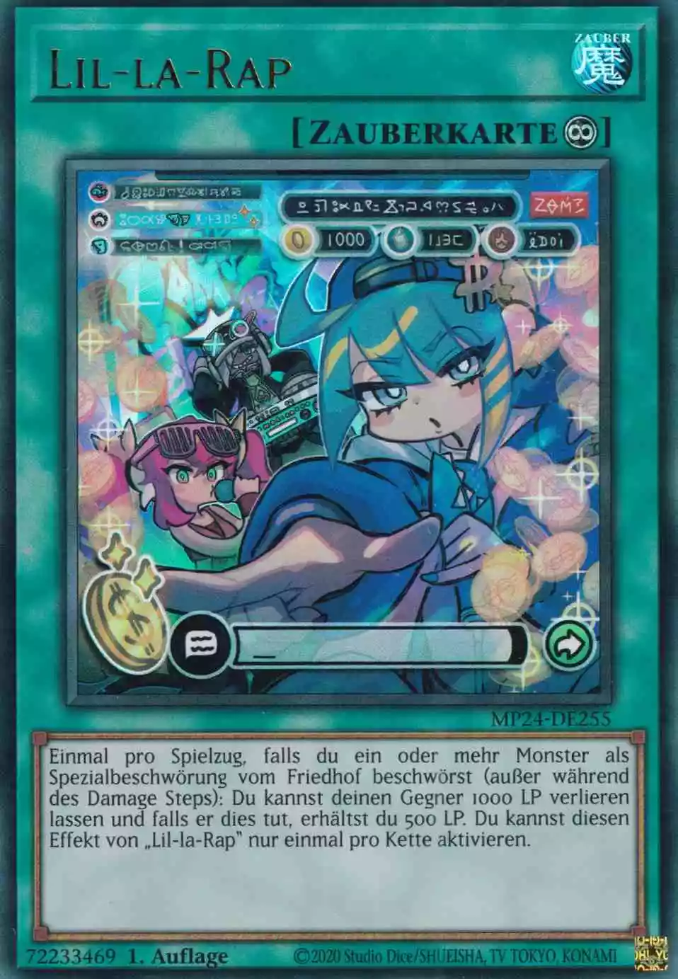 Lil-la-Rap Ultra Rare MP24-DE255 Yugioh Karte Lil-la-Rap MP24-DE255 ist in Ultra Rare Yu-Gi-Oh Karte aus 25th Anniversary Tin Dueling Mirrors 1.Auflage