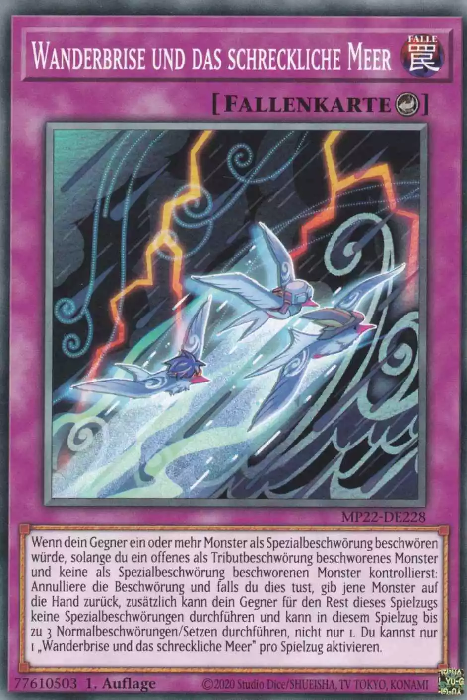 Wanderbrise und das schreckliche Meer MP22-DE228 ist in Common Yu-Gi-Oh Karte aus Tin of the Pharaoh’s Gods 1.Auflage