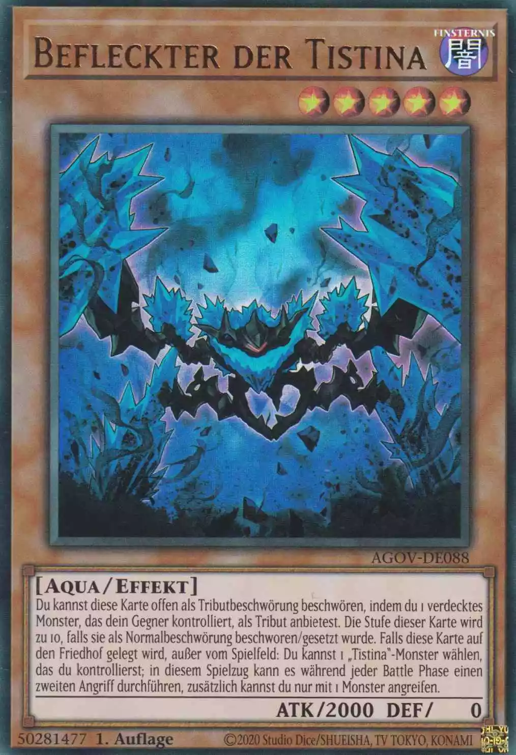 Befleckter der Tistina AGOV-DE088 ist in Ultra Rare Yu-Gi-Oh Karte aus Age of Overlord 1.Auflage