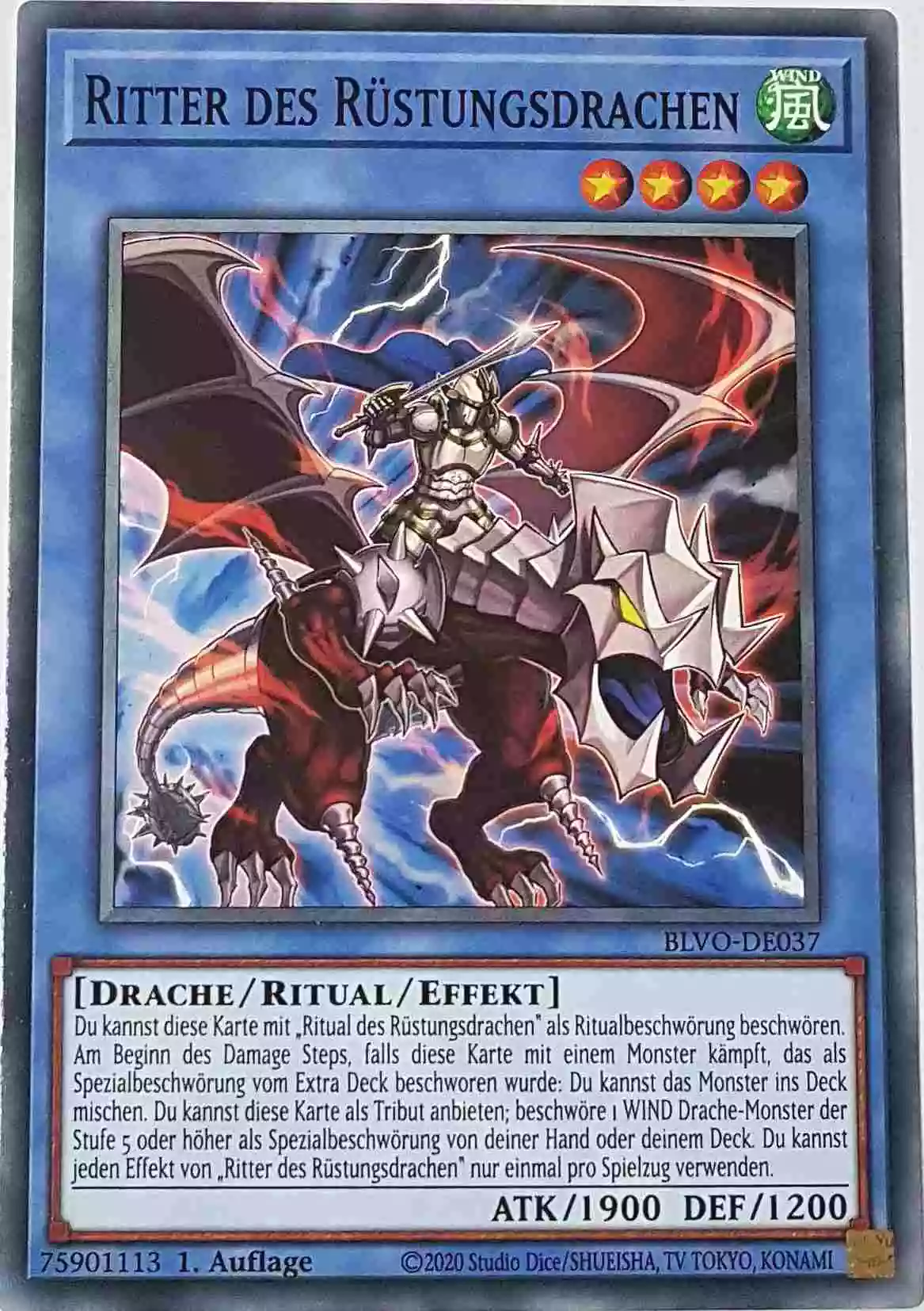 Ritter des Rüstungsdrachen BLVO-DE037 ist in Common Yu-Gi-Oh Karte aus Blazing Vortex 1.Auflage