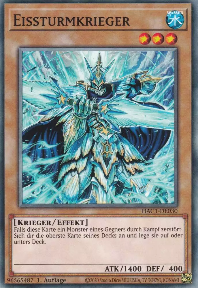 Eissturmkrieger HAC1-DE030 ist in Common Yu-Gi-Oh Karte aus Hidden Arsenal Chapter 1 1.Auflage