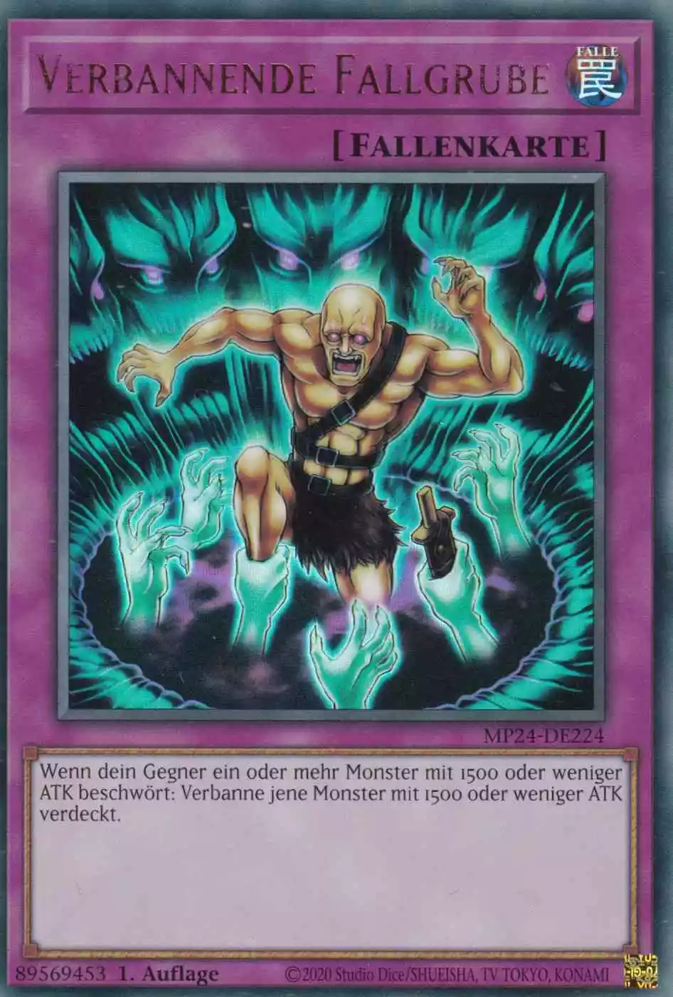 Verbannende Fallgrube MP24-DE224 ist in Ultra Rare Yu-Gi-Oh Karte aus 25th Anniversary Tin Dueling Mirrors 1.Auflage