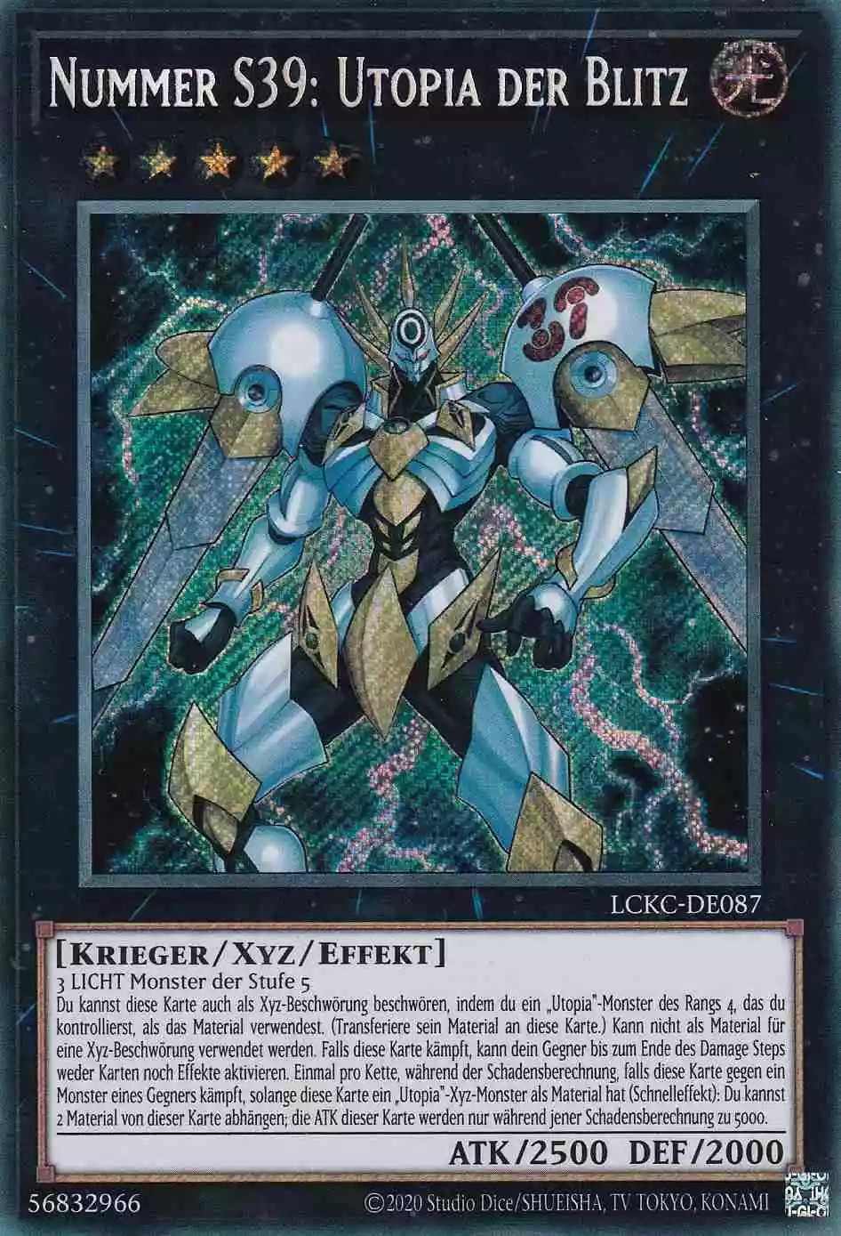 Nummer S39: Utopia der Blitz LCKC-DE087 ist in Secret Rare Yu-Gi-Oh Karte aus Legendary Collection Kaiba unlimitiert