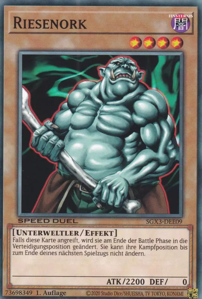 sgx3-dee09-riesenork-common-speed-duel-gx-duelists-of-shadows Riesenork SGX3-DEE09 ist in Common Yu-Gi-Oh Karte aus Speed Duel GX: Duelists of Shadows 1.Auflage