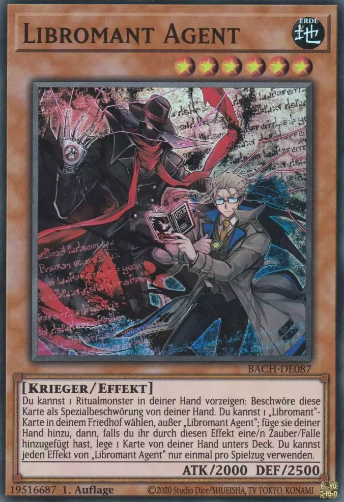 Libromant Agent BACH-DE087 ist in Super Rare Yu-Gi-Oh Karte aus Battle of Chaos 1.Auflage