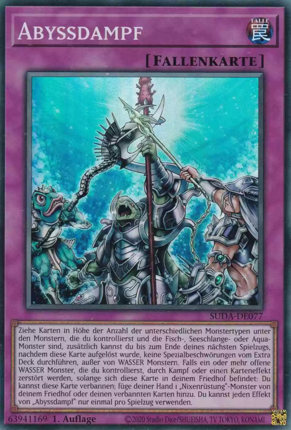 Abyssdampf SUDA-DE077 ist in Super Rare Yu-Gi-Oh Karte aus Supreme Darkness 1.Auflage