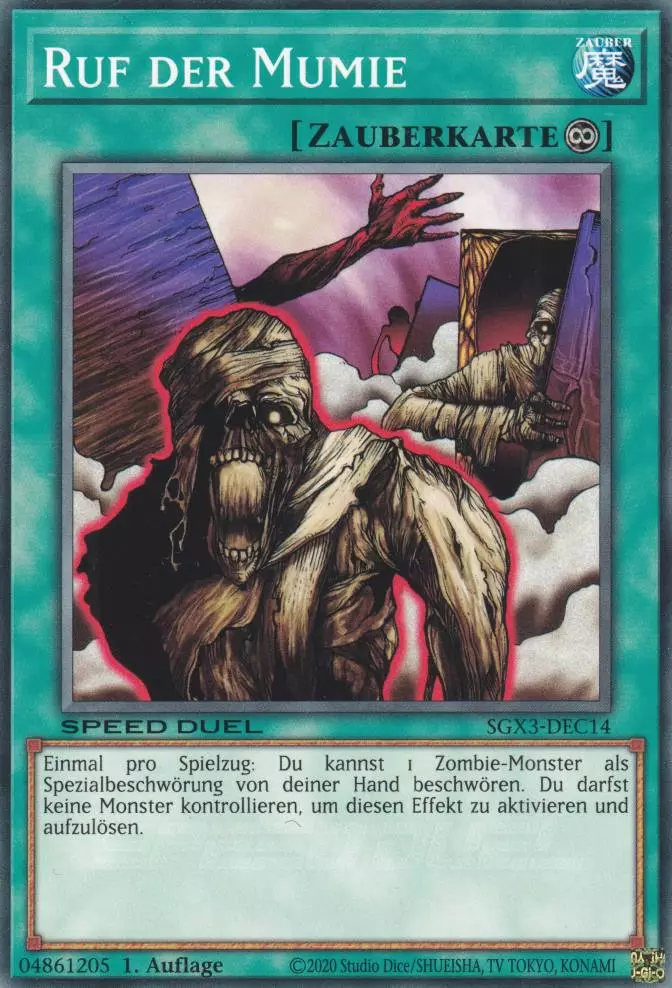 sgx3-dec14-ruf-der-mumie-common-speed-duel-gx-duelists-of-shadows Ruf der Mumie SGX3-DEC14 ist in Common Yu-Gi-Oh Karte aus Speed Duel GX: Duelists of Shadows 1.Auflage
